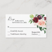 Budget Burgundy & Pink Floral 4 2SM Keine UAWG Begleitkarte (Vorderseite)