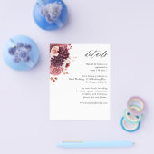 Budget Burgundy & Pink Floral 8B Details Flyer (Einzeln)