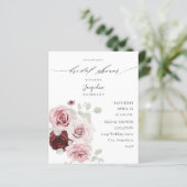 Budget Burgundy & Pink Floral Ele Brautparty (Stehend Vorderseite)