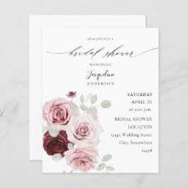 Budget Burgundy & Pink Floral Ele Brautparty