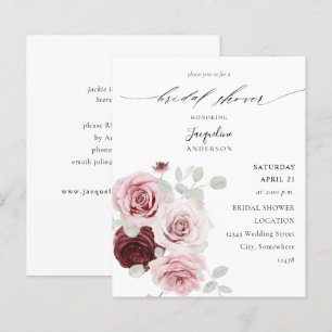 Budget Burgundy & Pink Floral Ele Brautparty