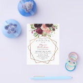 Budget Burgundy & Pink Floral für Graduation Party Flyer (Einzeln)