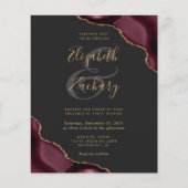 Budget Burgundy Red Agate Corners Dark Wedding (Vorderseite)