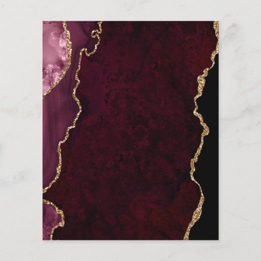 Budget Burgundy Red Agate Script Save the Date (Rückseite)