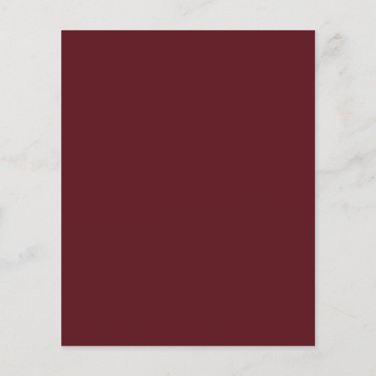 Budget Burgundy Red and Plum Floral Wedding (Rückseite)
