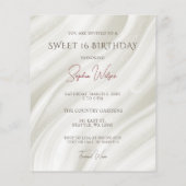 Budget Burgundy Red Dress Sweet 16 Einladung (Rückseite)