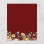 Budget Burgundy Red Floral Baby Shower Einladungen (Rückseite)