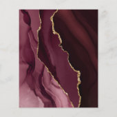 Budget Burgundy Red Gold Agate Hochzeit Einladung (Rückseite)