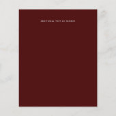 Budget Burgundy Red Gold Geometric Wedding Einladu (Rückseite)
