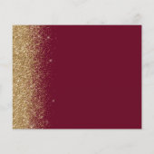Budget Burgundy Red Gold Glitzer Save the Date (Rückseite)
