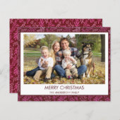 Budget Burgundy Red Leaf Pattern Frohe Weihnachten (Vorne/Hinten)
