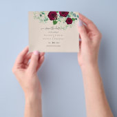 BUDGET Burgundy Rose Eukalyptus Wedding Flyer (Gruppe)