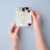 BUDGET Burgundy Rose Eukalyptus Wedding Flyer (Gruppe)