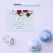 BUDGET Burgundy Rose Eukalyptus Wedding Flyer (Einzeln)