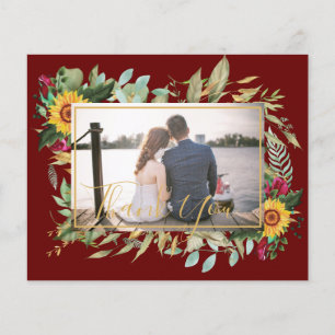 Budget Burgundy Rose Sonnenblumen Danke FOTO Flyer