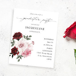 Budget Burgundy Rot & Rosa Bläserstudium Party Flyer