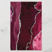 Budget Burgundy Silver Agate Dark Wedding (Rückseite)