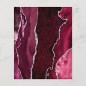 Budget Burgundy Silver Agate Gray Wedding Invite (Rückseite)