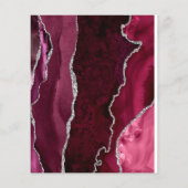 Budget Burgundy Silver Agate Marble Wedite Einladu (Rückseite)