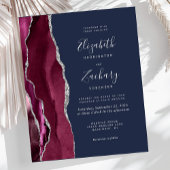 Budget Burgundy Silver Agate Navy Blue Wedding