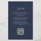 Budget Burgundy Silver Agate Navy QR Code Hochzeit (Rückseite)