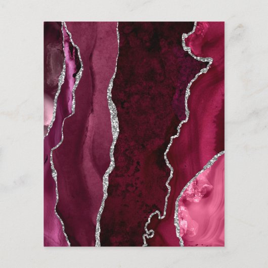 Budget Burgundy Silver Agate Navy Skript Hochzeit (Rückseite)