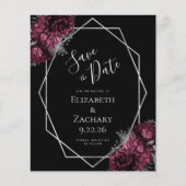 Budget Burgundy Silver Floral Black Wedding (Vorderseite)