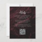 Budget Burgundy Silver Floral QR Code Hochzeit (Rückseite)