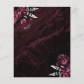Budget Burgundy Silver Floral Save the Date (Rückseite)