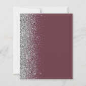 Budget Burgundy Silver Glitzer Calligrafy Wedding (Rückseite)