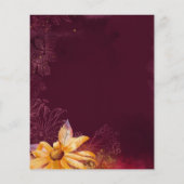 Budget Burgundy Sonnenblumen Einladung (Rückseite)