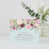 Budget Burgundy Watercolor Floral Brautparty (Stehend Vorderseite)