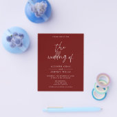 Budget Burgundy Wedding Einladung Flyer (Einzeln)