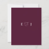 Budget Burgundy White Floral Wedding Invitations (Rückseite)