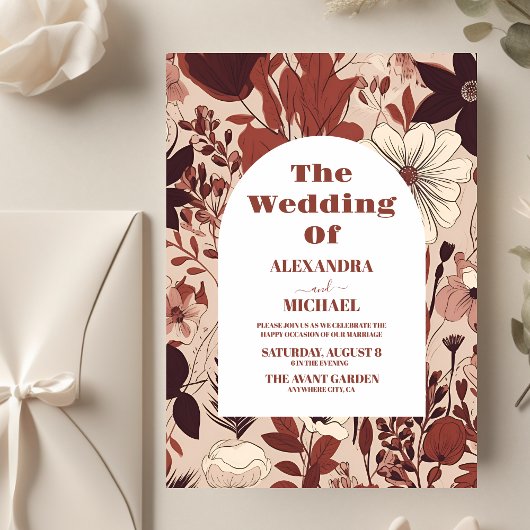 Budget Burgundy Wildflowers Wedding