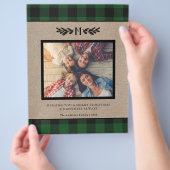 Budget Burlap Buffalo Kariert Monogram Foto Holida Flyer (Hand)