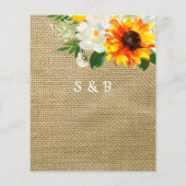 Budget Burlap Sunflower & Whi Floral Save the Date (Rückseite)
