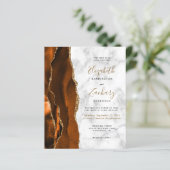Budget Burnt Orange Achat-Marmor QR-Code Hochzeit (Stehend Vorderseite)