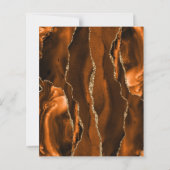 Budget Burnt Orange Agate Dark Wedding Einladung (Rückseite)