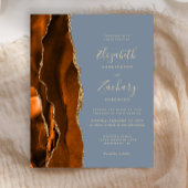 Budget Burnt Orange Agate Dusty Blue Wedding