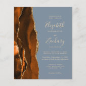 Budget Burnt Orange Agate Dusty Blue Wedding (Vorderseite)
