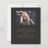 Budget Burnt Orange Agate Foto Grad Ankündigung (Rückseite)