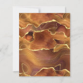 Budget Burnt Orange Agate Gold Hochzeit Einladung (Rückseite)