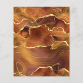 Budget Burnt Orange Agate Gold Hochzeit Einladung (Rückseite)