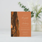 Budget Burnt Orange Agate Hochzeitseinladung (Stehend Vorderseite)