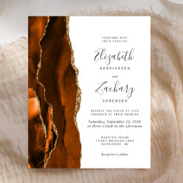 Budget Burnt Orange Agate Hochzeitseinladung