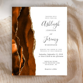 Budget Burnt Orange Agate Hochzeitseinladung