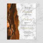 Budget Burnt Orange Agate Marble QR Code Hochzeit (Vorderseite)