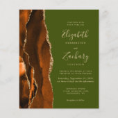 Budget Burnt Orange Agate Olive Green Wedding (Vorderseite)