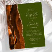 Budget Burnt Orange Agate Olive Green Wedding